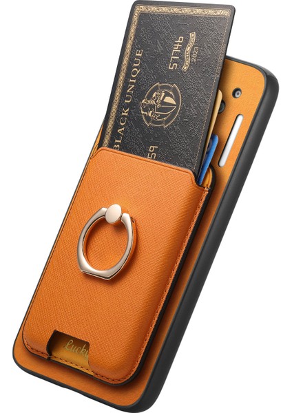 For Nothing Telefon (2A) Plus/telefon (2A) Manyetik Kılıf Deri+Tpu Telefon Kapağı Çıkarılabilir Kart Çantası-Turuncu (Yurt Dışından)