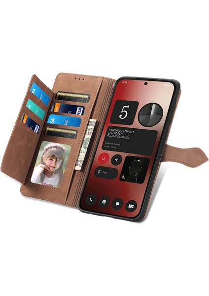 Nothing Telefon (2A) Plus/telefon (2A) Fermuarlı Cüzdan Kılıf Çiçek Baskılı Pu Deri Telefon Kılıfı - Pembe (Yurt Dışından) fiyatları
