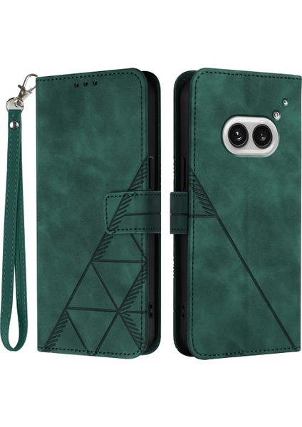 Nothing Telefon (2A) Plus/telefon (2A) El Askılı Deri Kılıf Cüzdan Standlı Telefon Kapağı-Safir (Yurt Dışından)