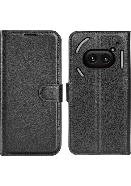 Nothing Telefon (2A) Plus/telefon (2A) Kılıf Litchi Dokulu Deri Folyo Standlı Kart Tutucu Telefon Kapağı-Gül (Yurt Dışından)