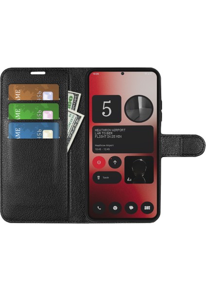 Nothing Telefon (2A) Plus/telefon (2A) Kılıf Litchi Dokulu Deri Folyo Standlı Kart Tutucu Telefon Kapağı-Gül (Yurt Dışından) fiyatları
