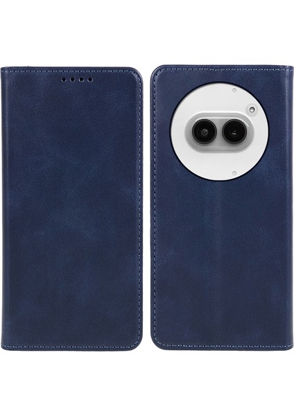 For Nothing Telefon (2A) Plus/telefon (2A) Kılıfı Manyetik Tokalı Telefon Arka Kapak Buzağı Dokulu Cüzdan-Mavi (Yurt Dışından)