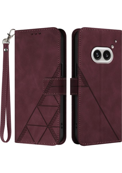 Nothing Telefon (2A) Plus/telefon (2A) El Askılı Deri Kılıf Cüzdan Standlı Telefon Kapağı-Safir (Yurt Dışından)