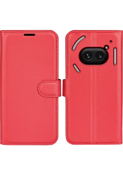 Nothing Telefon (2A) Plus/telefon (2A) Kılıf Litchi Dokulu Deri Folyo Standlı Kart Tutucu Telefon Kapağı-Gül (Yurt Dışından)