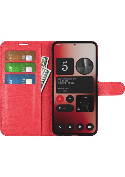 Nothing Telefon (2A) Plus/telefon (2A) Kılıf Litchi Dokulu Deri Folyo Standlı Kart Tutucu Telefon Kapağı-Gül (Yurt Dışından) fiyatları