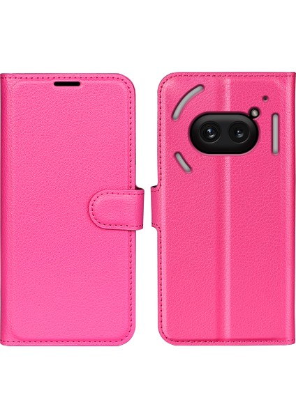 Nothing Telefon (2A) Plus/telefon (2A) Kılıf Litchi Dokulu Deri Folyo Standlı Kart Tutucu Telefon Kapağı-Gül (Yurt Dışından)
