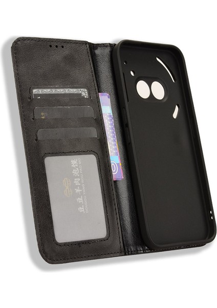 Nothing Telefon (2A) Plus/telefon (2A) Kılıfı Cüzdan Pu Deri Telefon Kılıfı Manyetik Kapanış-Siyah (Yurt Dışından) indirimleri