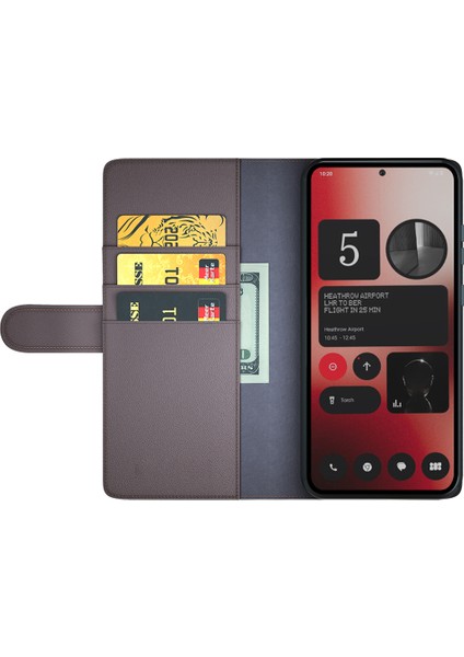 Nothing Telefon (2A) Plus/telefon (2A) Kılıfı Cüzdan Kart Sahibinin Hakiki Deri Cep Telefonu Kapağı-Kahverengi (Yurt Dışından) fiyatları