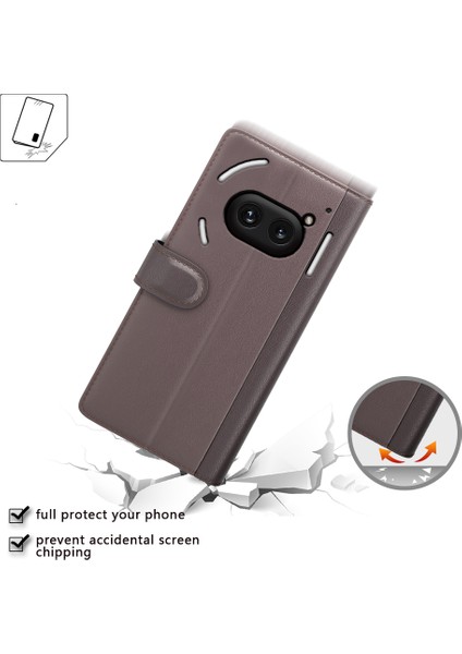Nothing Telefon (2A) Plus/telefon (2A) Kılıfı Cüzdan Kart Sahibinin Hakiki Deri Cep Telefonu Kapağı-Kahverengi (Yurt Dışından) fırsatları