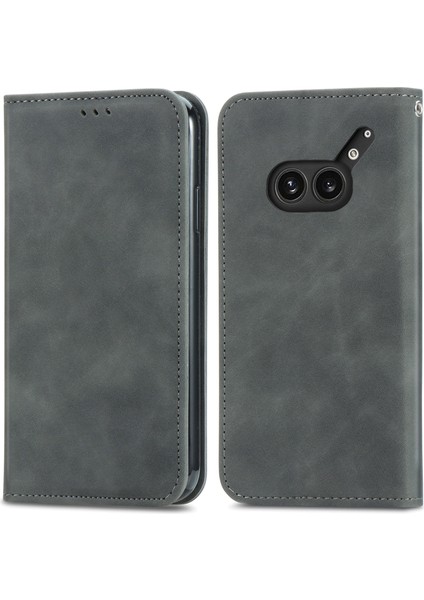 Nothing Telefon (2A) Plus Kılıf Cilt Dokunma Duygusu Deri Kart Tutucu Telefon Kapağı Manyetik Emme-Yeşil (Yurt Dışından)