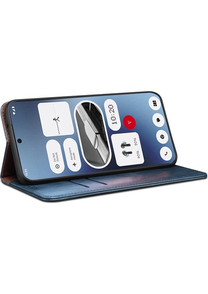 Nothing Telefon (2A) Plus/telefon (2A) Kılıfı Pu Deri Crazy Horse Dokulu Flip Cüzdan Telefon Kapağı-Siyah (Yurt Dışından) modelleri