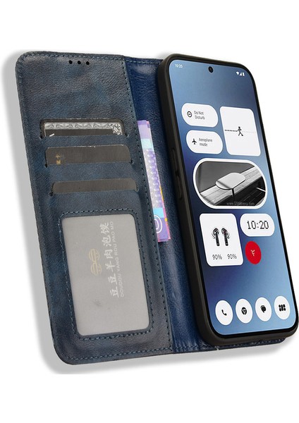 Nothing Telefon (2A) Plus/telefon (2A) Kılıfı Cüzdan Pu Deri Telefon Kılıfı Manyetik Kapanış-Siyah (Yurt Dışından) modelleri