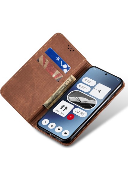 Nothing Telefon (2A) Artı/telefon (2A) Kılıf Darbeye Dayanıklı Deri Standlı Telefon Kapağı Mobil Yedek Parça -Kahve (Yurt Dışından) fırsatları