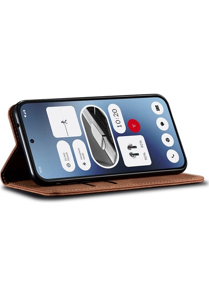 Nothing Telefon (2A) Artı/telefon (2A) Kılıf Darbeye Dayanıklı Deri Standlı Telefon Kapağı Mobil Yedek Parça -Kahve (Yurt Dışından) indirimleri