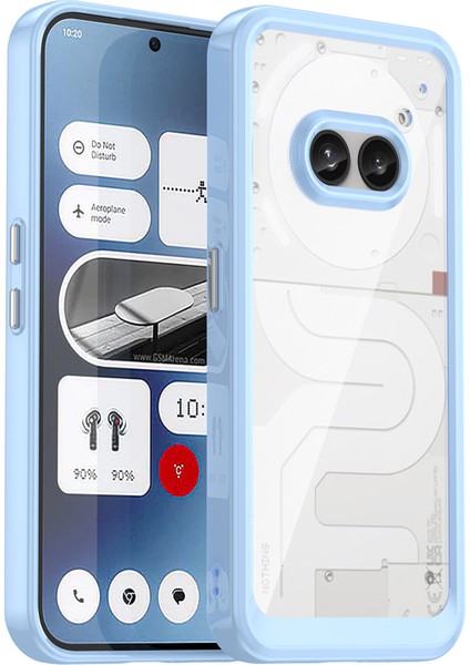 Nothing Telefon (2A) Plus/telefon (2A) Kılıfı Düşmeye Dayanıklı Tpu Çerçeve Şeffaf Akrilik Koruyucu Kabuk-Şeffaf Gri (Yurt Dışından)