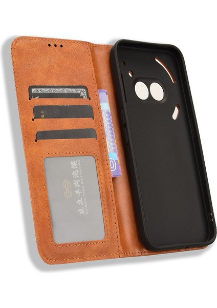 Nothing Telefon (2A) Plus/telefon (2A) Kılıfı Cüzdan Pu Deri Telefon Kılıfı Manyetik Kapanış-Siyah (Yurt Dışından) indirimleri