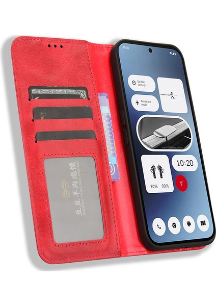 Nothing Telefon (2A) Plus/telefon (2A) Kılıfı Cüzdan Pu Deri Telefon Kılıfı Manyetik Kapanış-Siyah (Yurt Dışından) modelleri