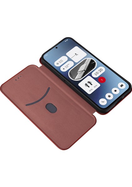 Nothing Telefon (2A) Plus/telefon (2A) Kılıfı Karbon Fiber Dokulu Pu Deri Manyetik Kapatmalı Telefon Kapağı-Siyah (Yurt Dışından) modelleri