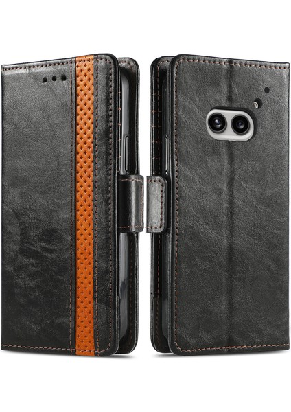 Caseneo For Nothing Telefon (2A) Plus/telefon (2A) Cüzdan Telefon Kılıfı Deri Standlı Kapak-Siyah (Yurt Dışından)