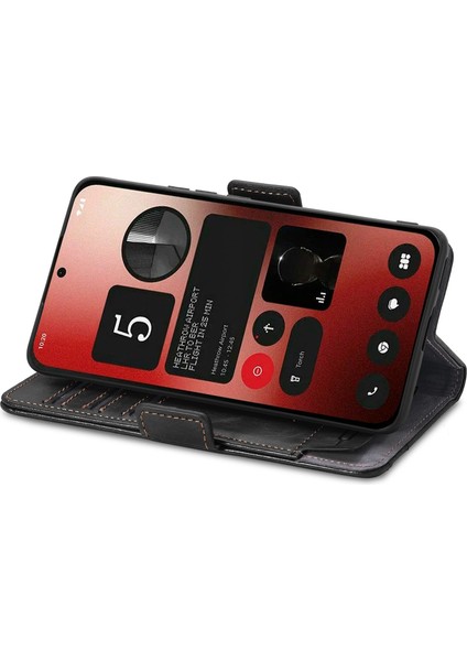 Caseneo For Nothing Telefon (2A) Plus/telefon (2A) Cüzdan Telefon Kılıfı Deri Standlı Kapak-Siyah (Yurt Dışından)