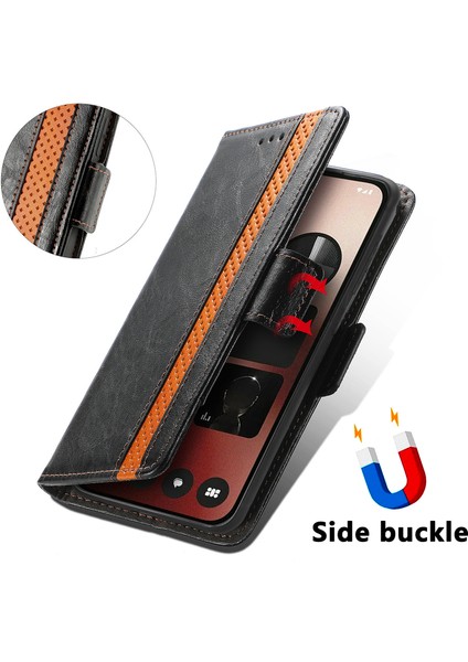 Caseneo For Nothing Telefon (2A) Plus/telefon (2A) Cüzdan Telefon Kılıfı Deri Standlı Kapak-Siyah (Yurt Dışından)