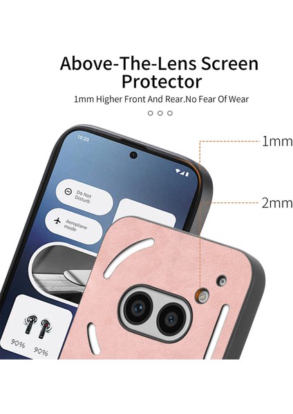 For Nothing Telefon (2A) Plus/telefon (2A) Magsafe Cilt-Dokunmatik Telefon Kapağı ile Uyumlu Deri Arka Kılıf - Pembe (Yurt Dışından)