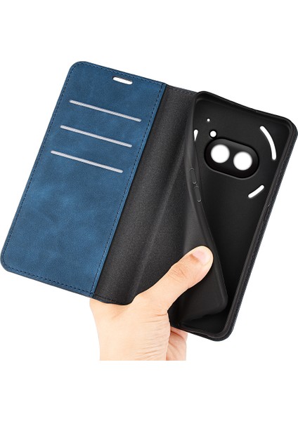 Nothing Telefon (2A) Plus/telefon (2A) Kılıf Pu Deri Standlı Telefon Koruyucu Kapak Cilt Dokunmatik Telefon Kabuğu-Siyah (Yurt Dışından) fırsatları