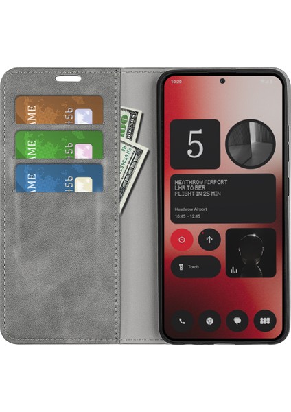 Nothing Telefon (2A) Plus/telefon (2A) Kılıf Pu Deri Standlı Telefon Koruyucu Kapak Cilt Dokunmatik Telefon Kabuğu-Siyah (Yurt Dışından) fiyatları