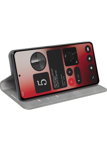 Nothing Telefon (2A) Plus/telefon (2A) Kılıf Pu Deri Standlı Telefon Koruyucu Kapak Cilt Dokunmatik Telefon Kabuğu-Siyah (Yurt Dışından) modelleri