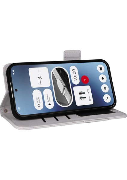 For Nothing Telefon (2A) Plus/telefon (2A) Kılıfı Pu Deri Litchi Doku Folyo Bilek Kayışlı Telefon Kılıfı-Beyaz (Yurt Dışından) fırsatları