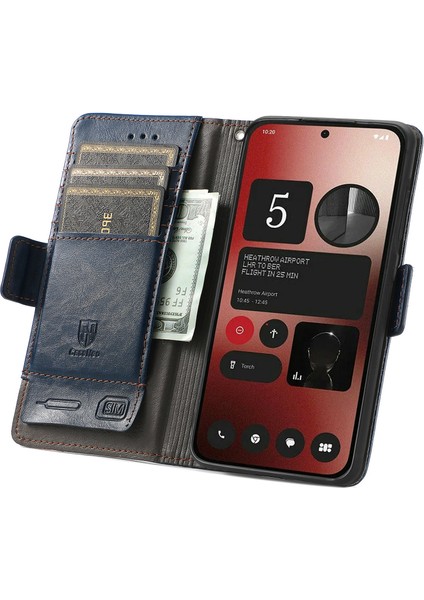 Caseneo For Nothing Telefon (2A) Plus/telefon (2A) Cüzdan Telefon Kılıfı Deri Standlı Kapak-Siyah (Yurt Dışından)