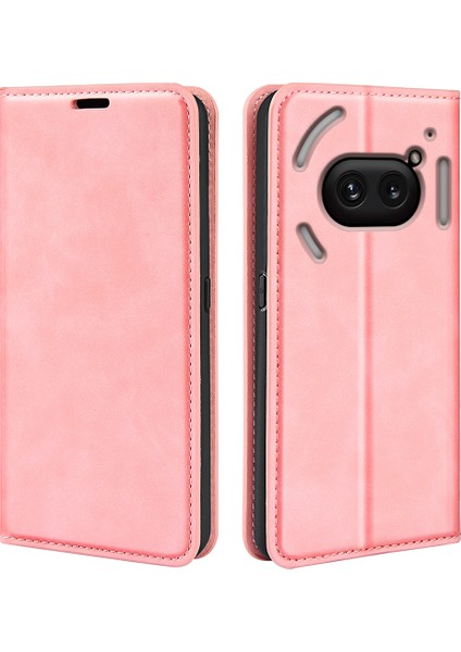 Nothing Telefon (2A) Plus/telefon (2A) Kılıf Pu Deri Standlı Telefon Koruyucu Kapak Cilt Dokunmatik Telefon Kabuğu-Siyah (Yurt Dışından)