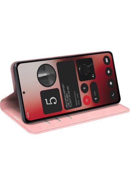 Nothing Telefon (2A) Plus/telefon (2A) Kılıf Pu Deri Standlı Telefon Koruyucu Kapak Cilt Dokunmatik Telefon Kabuğu-Siyah (Yurt Dışından) modelleri