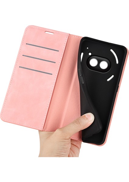 Nothing Telefon (2A) Plus/telefon (2A) Kılıf Pu Deri Standlı Telefon Koruyucu Kapak Cilt Dokunmatik Telefon Kabuğu-Siyah (Yurt Dışından) fırsatları