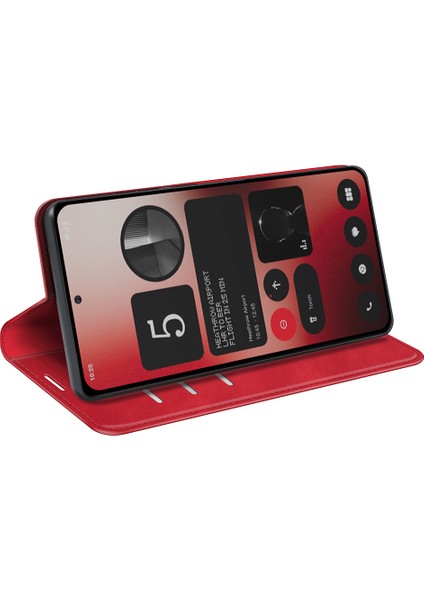 Nothing Telefon (2A) Plus/telefon (2A) Kılıf Pu Deri Standlı Telefon Koruyucu Kapak Cilt Dokunmatik Telefon Kabuğu-Siyah (Yurt Dışından) modelleri