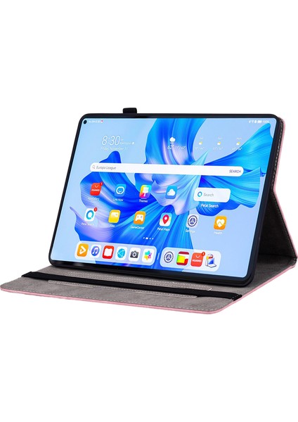Huawei Matepad Pro 11(2022)PU Deri Folio Flip Kart Tutucu Kabuk Baskılı Tablet Standı Kılıf-Pembe (Yurt Dışından)
