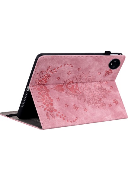 Huawei Matepad Pro 11(2022)PU Deri Folio Flip Kart Tutucu Kabuk Baskılı Tablet Standı Kılıf-Pembe (Yurt Dışından)