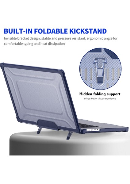 MacBook Pro 14 INÇ(2021)A2442/(2023)A2779(ABD Versiyonu)Hard Pc Kickstand Laptop Kapağı-Pembe Için Darbeye Dayanıklı Kılıf (Yurt Dışından)