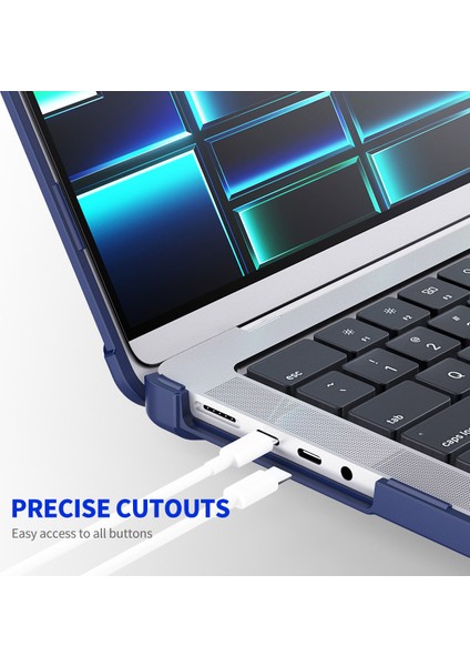 MacBook Pro 14 INÇ(2021)A2442/(2023)A2779(ABD Versiyonu)Hard Pc Kickstand Laptop Kapağı-Pembe Için Darbeye Dayanıklı Kılıf (Yurt Dışından)