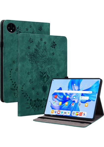 Huawei Matepad Pro 11(2022)PU Deri Folio Flip Kart Tutucu Kabuk Baskılı Tablet Standı Kılıf-Yeşil (Yurt Dışından)