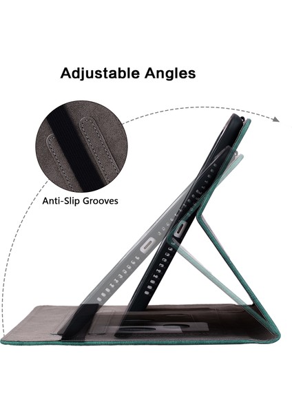 Huawei Matepad Pro 11(2022)PU Deri Folio Flip Kart Tutucu Kabuk Baskılı Tablet Standı Kılıf-Yeşil (Yurt Dışından)