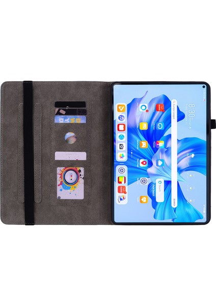 Huawei Matepad Pro 11(2022)PU Deri Folio Flip Kart Tutucu Kabuk Baskılı Tablet Standı Kılıf-Yeşil (Yurt Dışından)