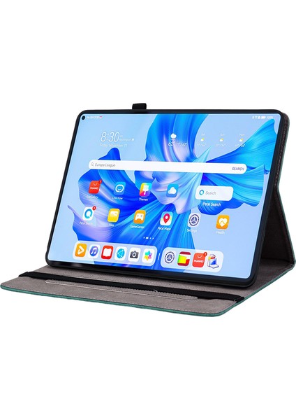 Huawei Matepad Pro 11(2022)PU Deri Folio Flip Kart Tutucu Kabuk Baskılı Tablet Standı Kılıf-Yeşil (Yurt Dışından)