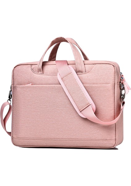 15.6-16.1 Inç Hava Yastığı Dizüstü Taşıma Çantası Su Geçirmez Crossbody Omuz Çantası-Pembe (Yurt Dışından)
