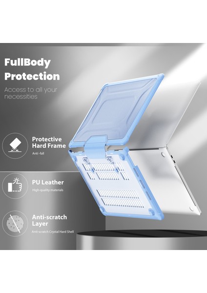 MacBook Pro 13 INÇ(2018)/(2020)/(2022)(A2338 M1/m2 A2289 A2251 A2159 A1989 A1706 A1708)PC+TPU Laptop Kılıfı-Bebek Mavisi Için (Yurt Dışından)