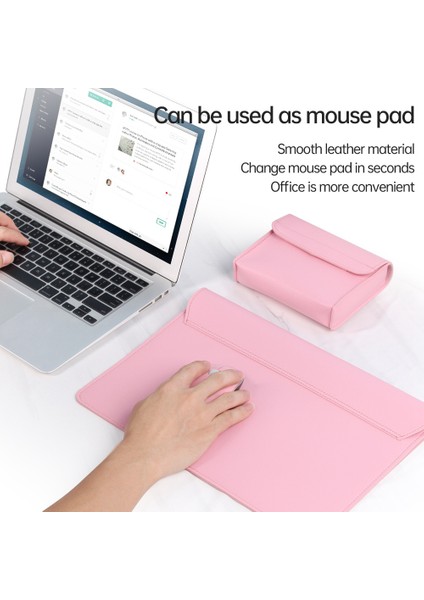 MacBook Için 15 Inç Çok Fonksiyonlu Dizüstü Bilgisayar Kılıfı Büyük Pu Deri Mouse Pad Dizüstü Bilgisayar Depolama Kılıfı Çanta-Siyah (Yurt Dışından) fırsatları