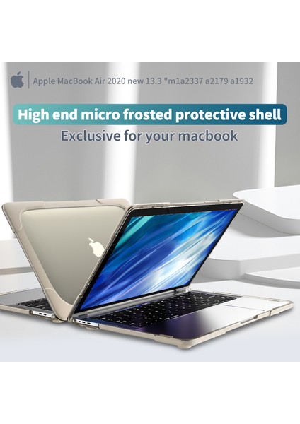 Destekleyen Stand Pc Laptop Kılıfı Koruyucu Notebook Kapağı MacBook Air 13 Inç A1932/A2179/A2337-HAKI (Yurt Dışından)