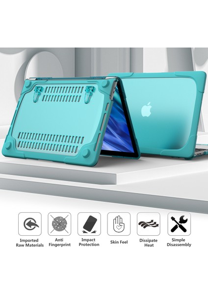 Destekleyen Stand Pc Laptop Kılıfı Koruyucu Notebook Kapağı MacBook Air 13 Inç A1932/A2179/A2337-BLUE (Yurt Dışından)