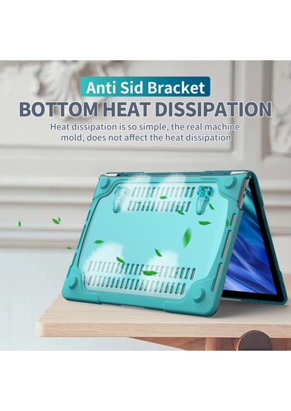 Destekleyen Stand Pc Laptop Kılıfı Koruyucu Notebook Kapağı MacBook Air 13 Inç A1932/A2179/A2337-BLUE (Yurt Dışından)