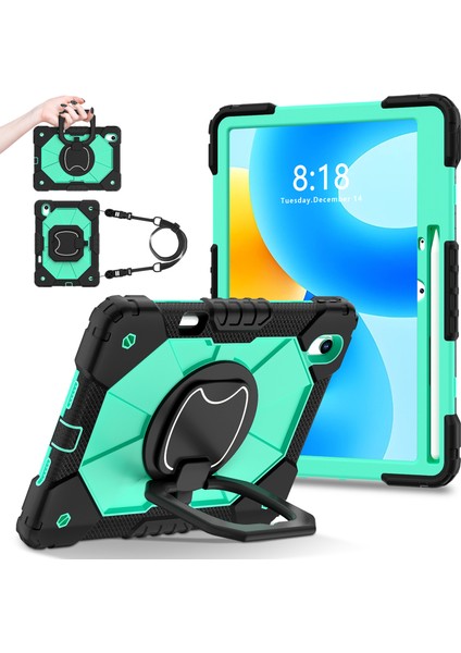 Huawei Matepad Air 11.5 INÇ(2023)/MATEPAD 11.5 Kickstand Kılıf Silikon + Pc Tablet Kapağı-Siyah/nane Yeşili Için (Yurt Dışından)
